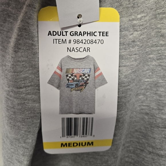 NASCAR Racing Licensed Varsity Graphic Tee Grey M - Picture 8 of 10